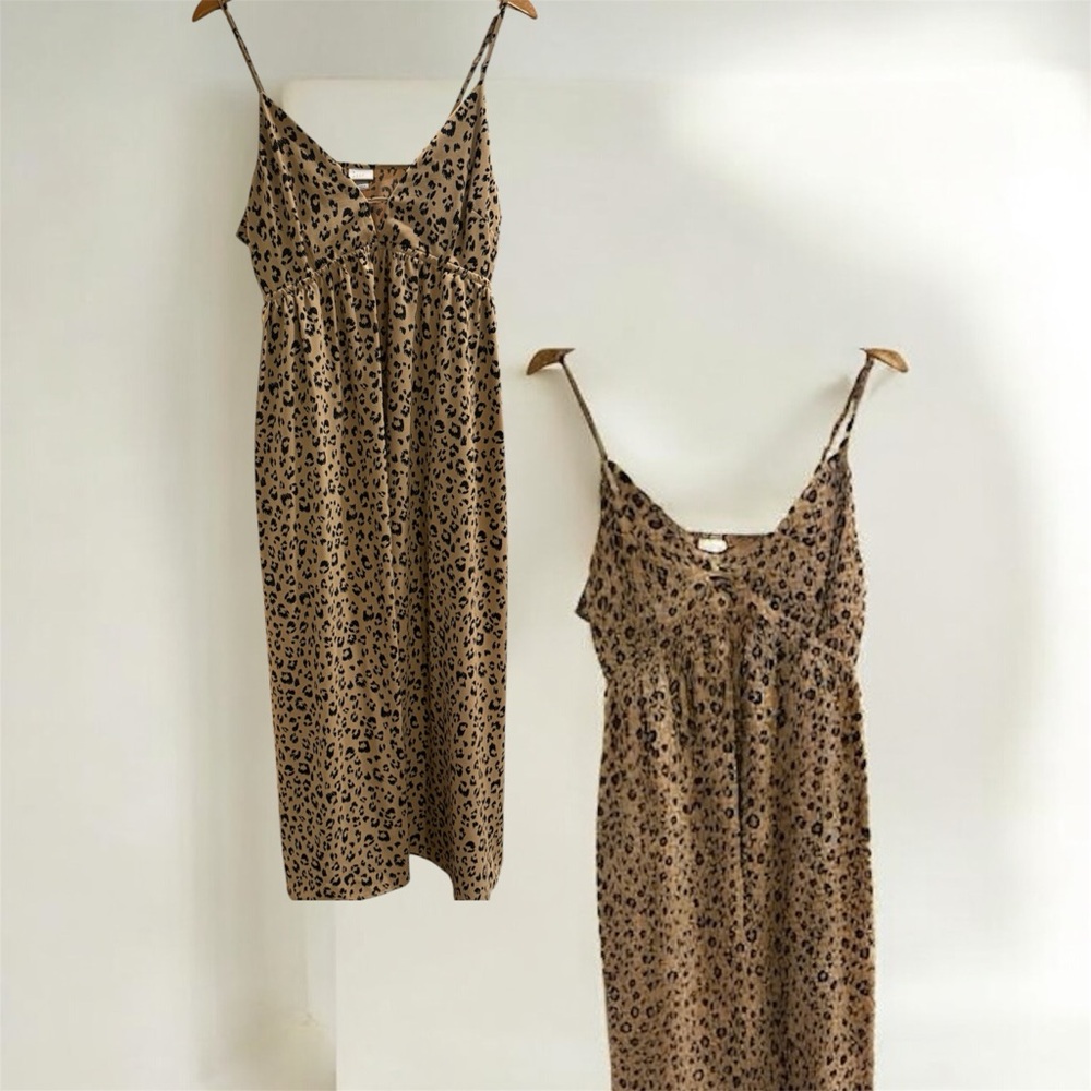A New Day Tan and Black Leopard Print Dress